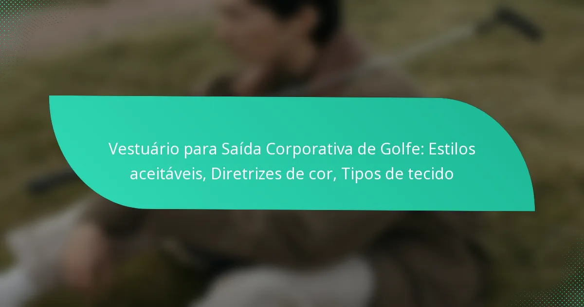 Vestuário para Saída Corporativa de Golfe: Estilos aceitáveis, Diretrizes de cor, Tipos de tecido